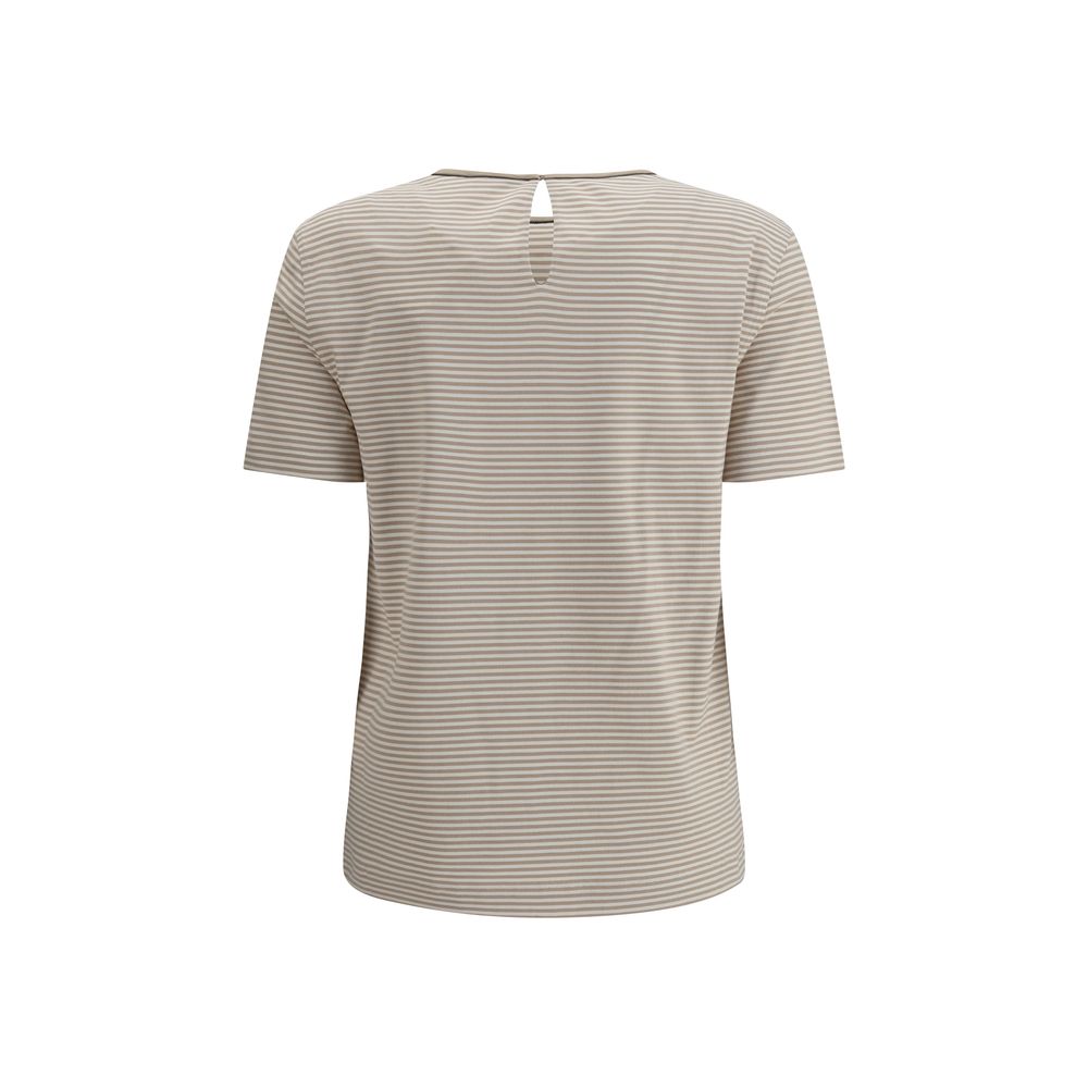 Brunello Cucinelli Beigefarbenes Baumwoll-T-Shirt