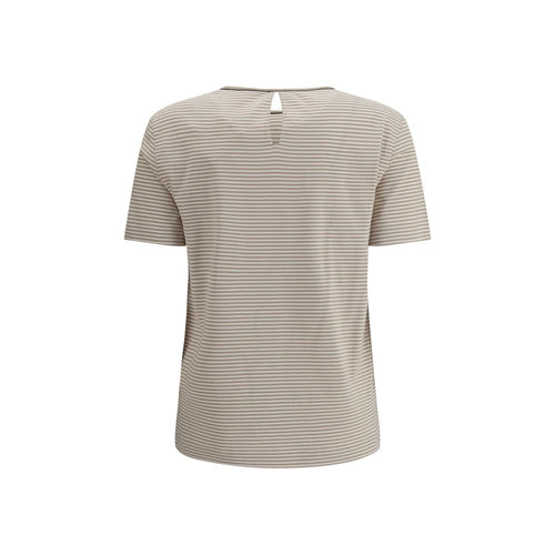 Brunello Cucinelli Beigefarbenes Baumwoll-T-Shirt