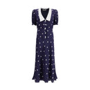 Alessandra Rich Blaues Seidenkleid für den Alltag