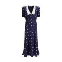 Alessandra Rich Blaues Seidenkleid für den Alltag