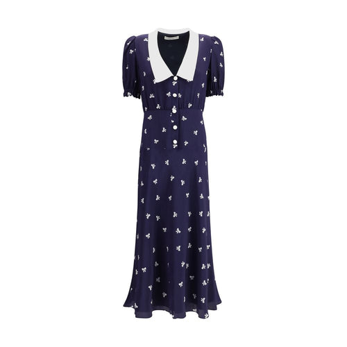 Alessandra Rich Blaues Seidenkleid für den Alltag