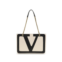 Valentino Garavani shoulder bag in cream-colored calfskin