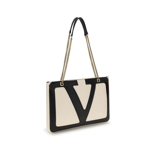 Valentino Garavani shoulder bag in cream-colored calfskin