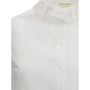 Saint Laurent Baumwollhemd in Weiß