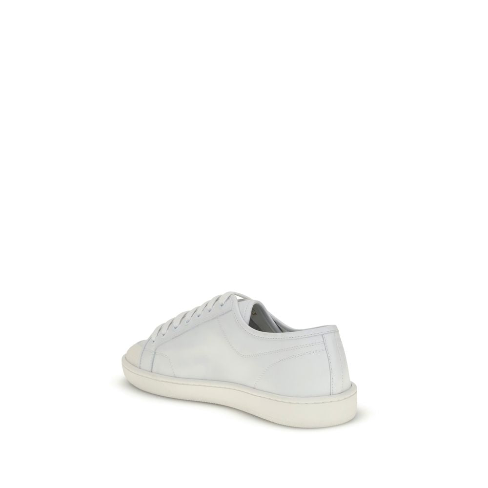 Saint Laurent White Calfskin Bos Taurus Low-Top Sneakers