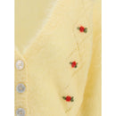 Alessandra Rich Gelber Mohair-Cardigan