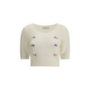 Alessandra Rich Weißes Mohair-Sweatshirt