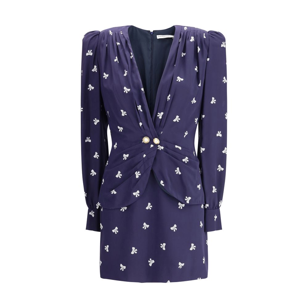 Alessandra Rich Blaues Seidenkleid für den Alltag