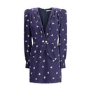 Alessandra Rich Blaues Seidenkleid für den Alltag