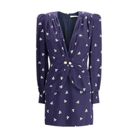 Alessandra Rich Blaues Seidenkleid für den Alltag