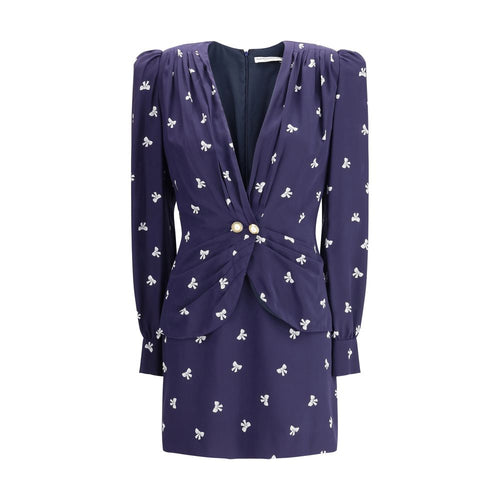 Alessandra Rich Blaues Seidenkleid für den Alltag