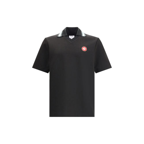Casablanca Schwarzes Viskose-Poloshirt