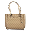 Guess Jeans Beige Polyethylen Frauen Handtasche