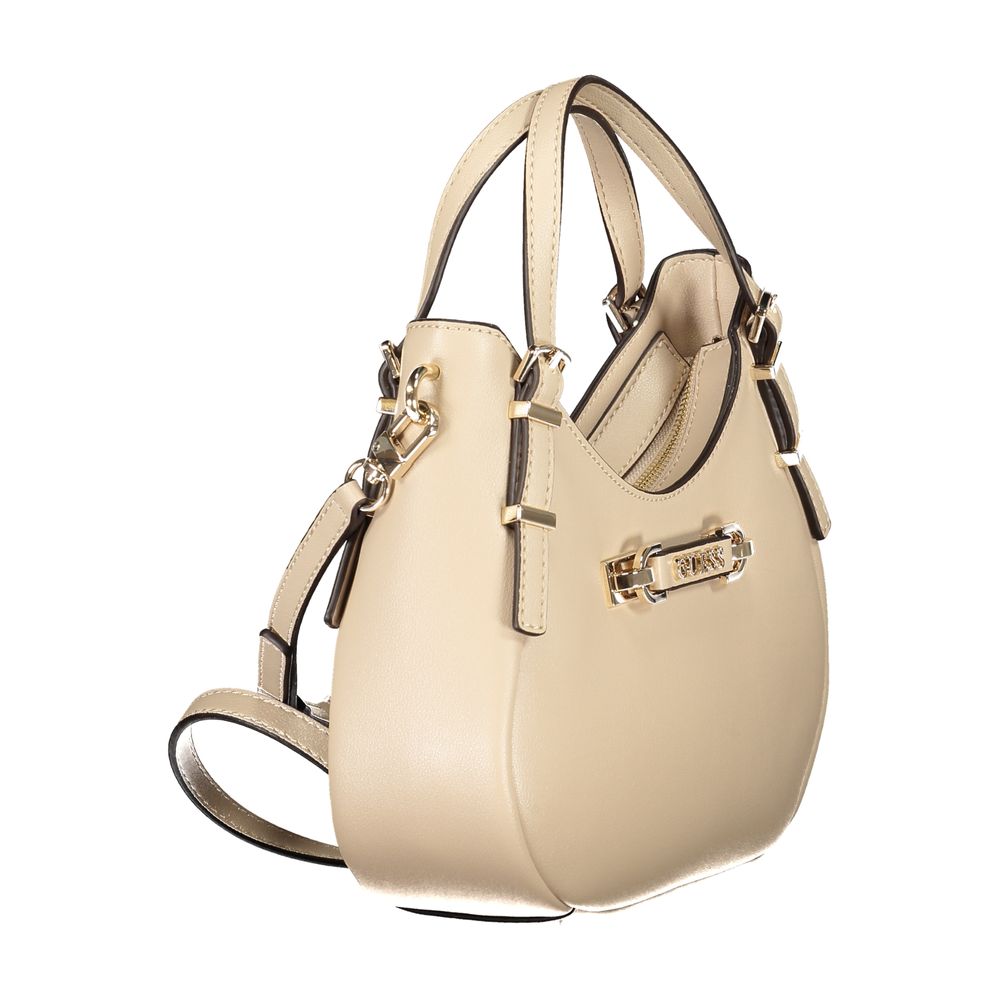 Guess Jeans Beige Polyethylen Frauen Handtasche