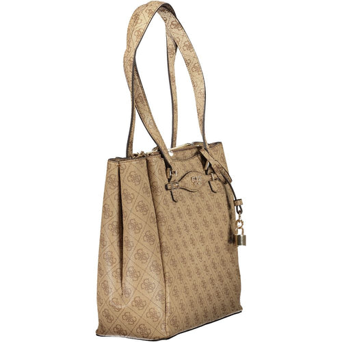 Guess Jeans Beige Polyethylen Frauen Handtasche
