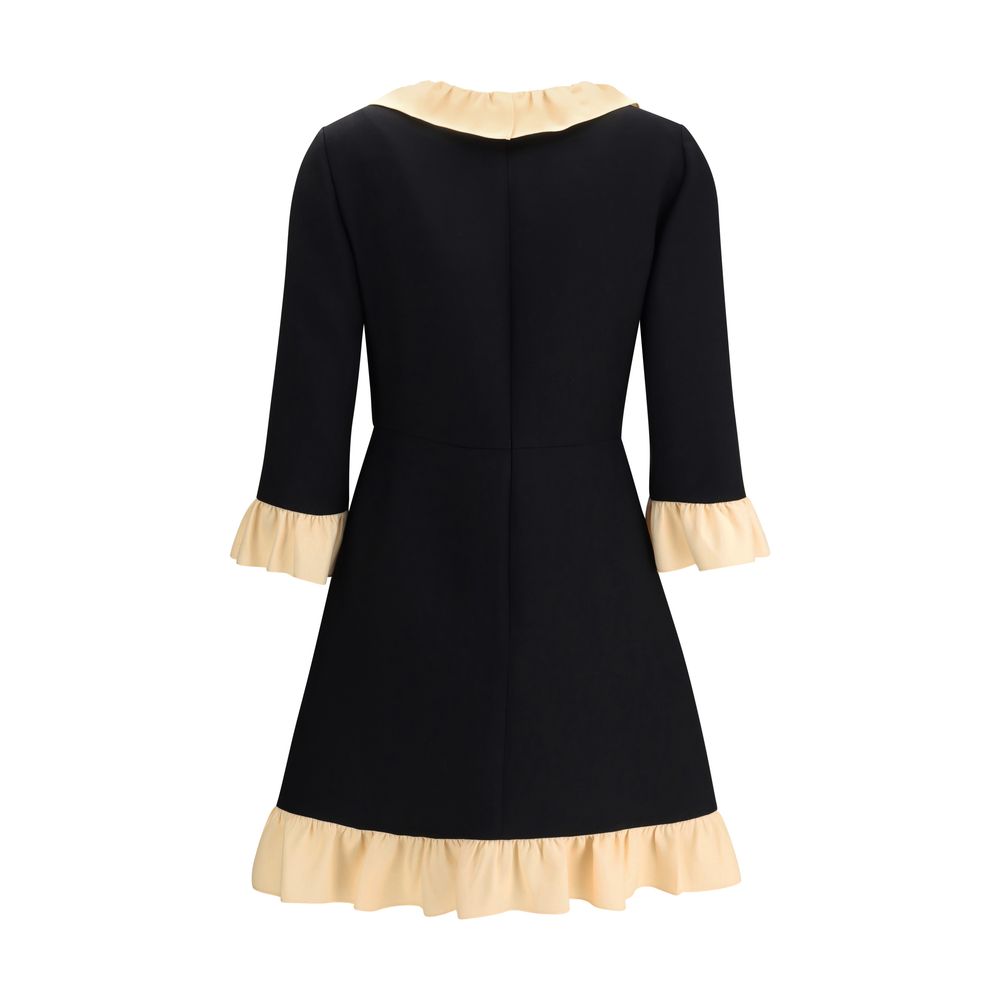 Valentino Schwarzes Cocktailkleid aus Wollfleece