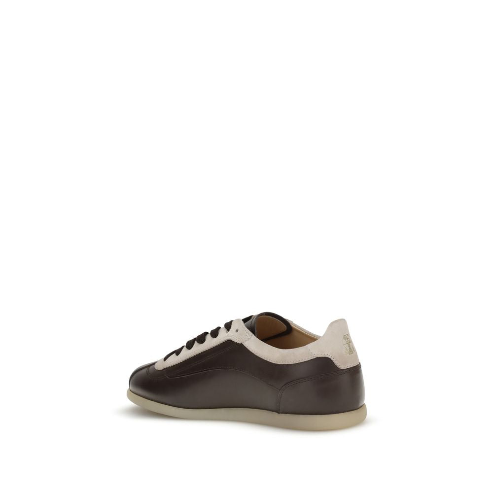 Brunello Cucinelli Bunte Leder-Sneaker mit niedrigem Schaft