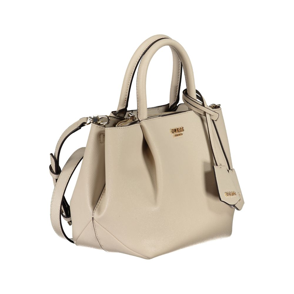 Guess Jeans Beige Polyethylen Frauen Handtasche