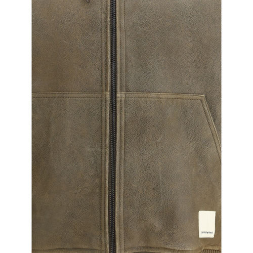 Emporio Armani Brown Lamb Bomber Ovis Aries Aries