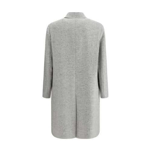 Lardini Grauer Wollmantel aus Fleece