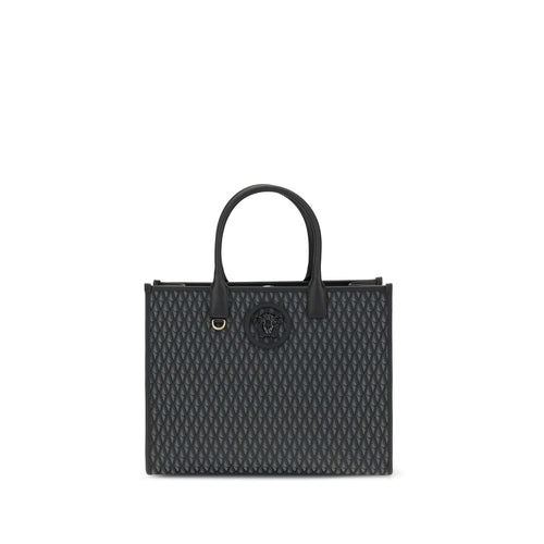 Versace Schwarze Baumwoll-Handtasche