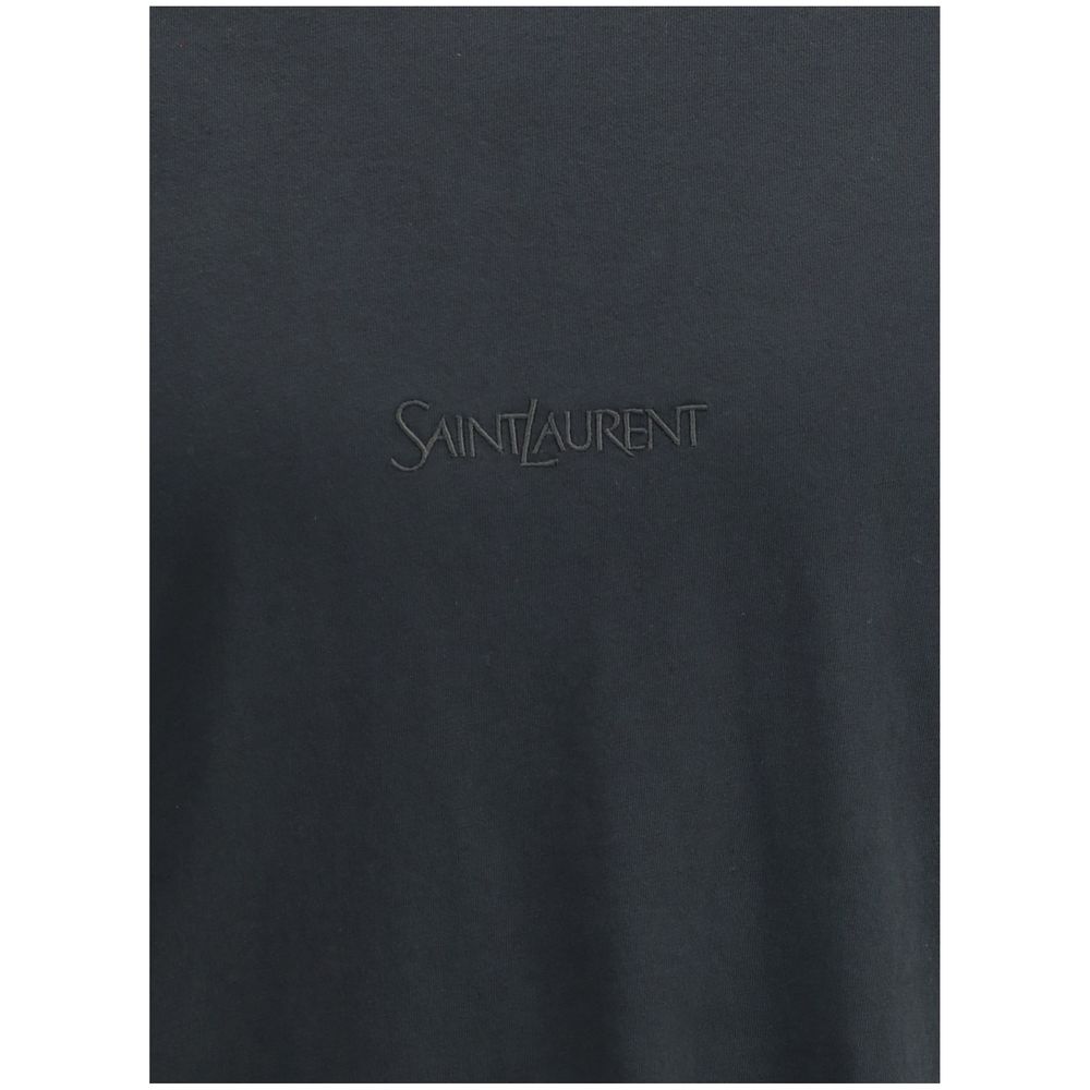 Saint Laurent Schwarzes Baumwoll-T-Shirt