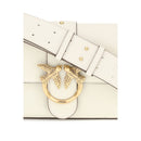 PINKO Weiße Kalbshaut Bos Taurus Schultertasche