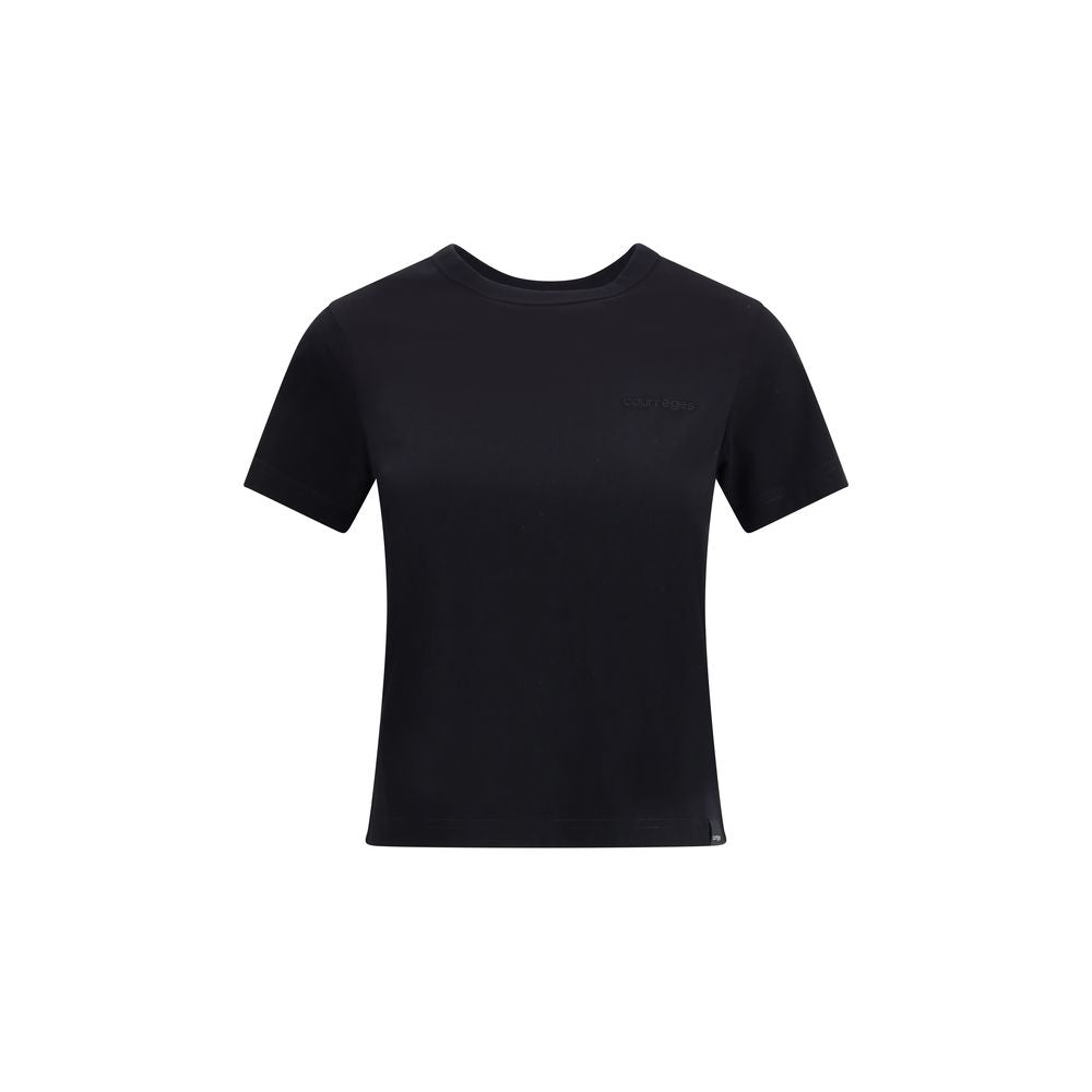 Courrèges Baumwoll-T-Shirt in Schwarz