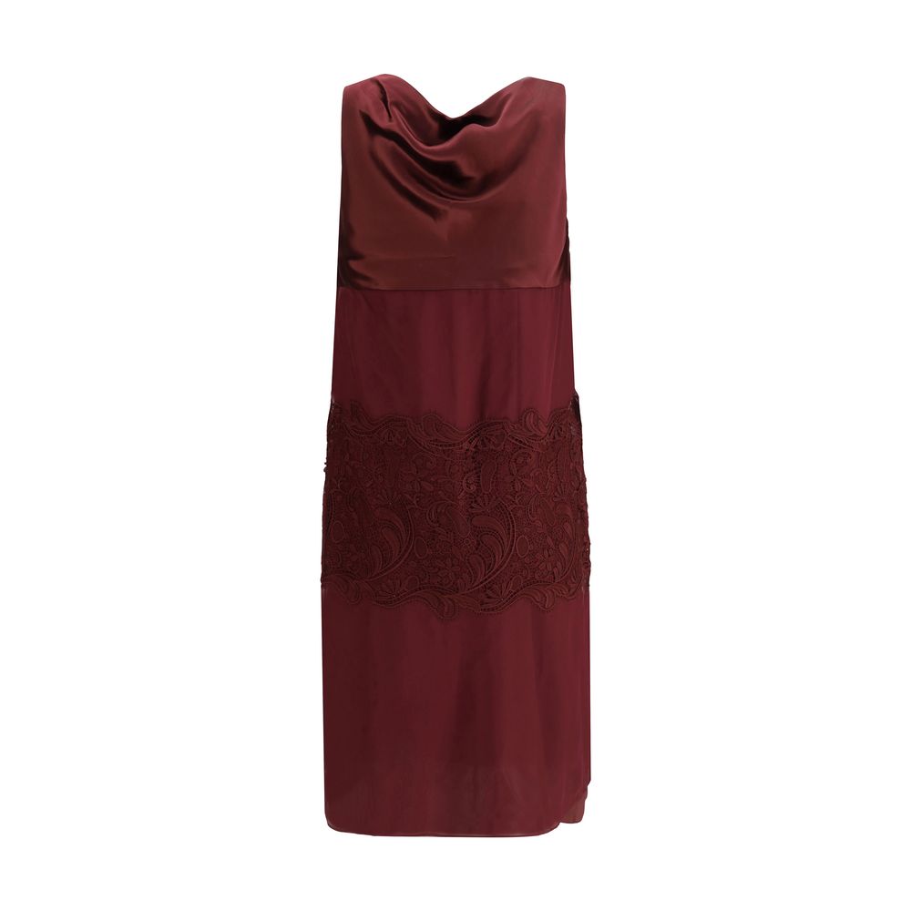 Ferragamo Seiden-Cocktailkleid in Bordeaux
