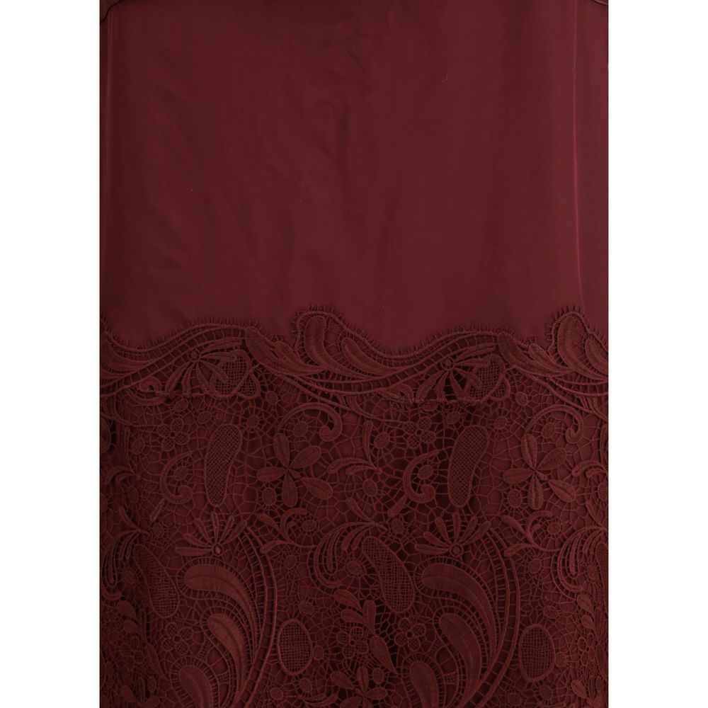 Ferragamo Seiden-Cocktailkleid in Bordeaux