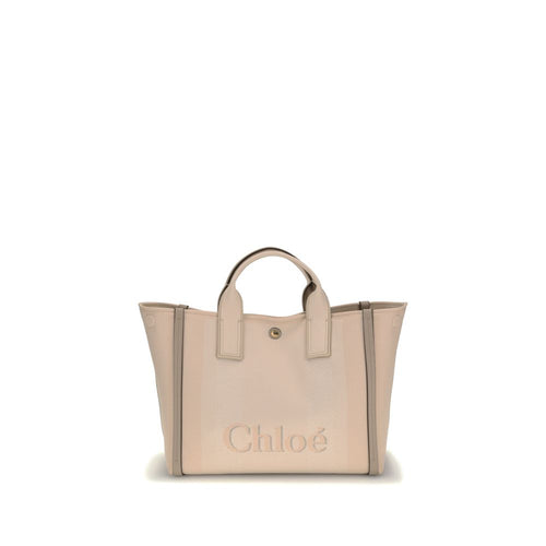 Chloé Beigefarbene Baumwollhandtasche