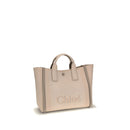 Chloé Beigefarbene Baumwollhandtasche