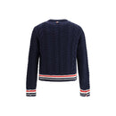 Thom Browne Blauer Fleece-Wollpullover