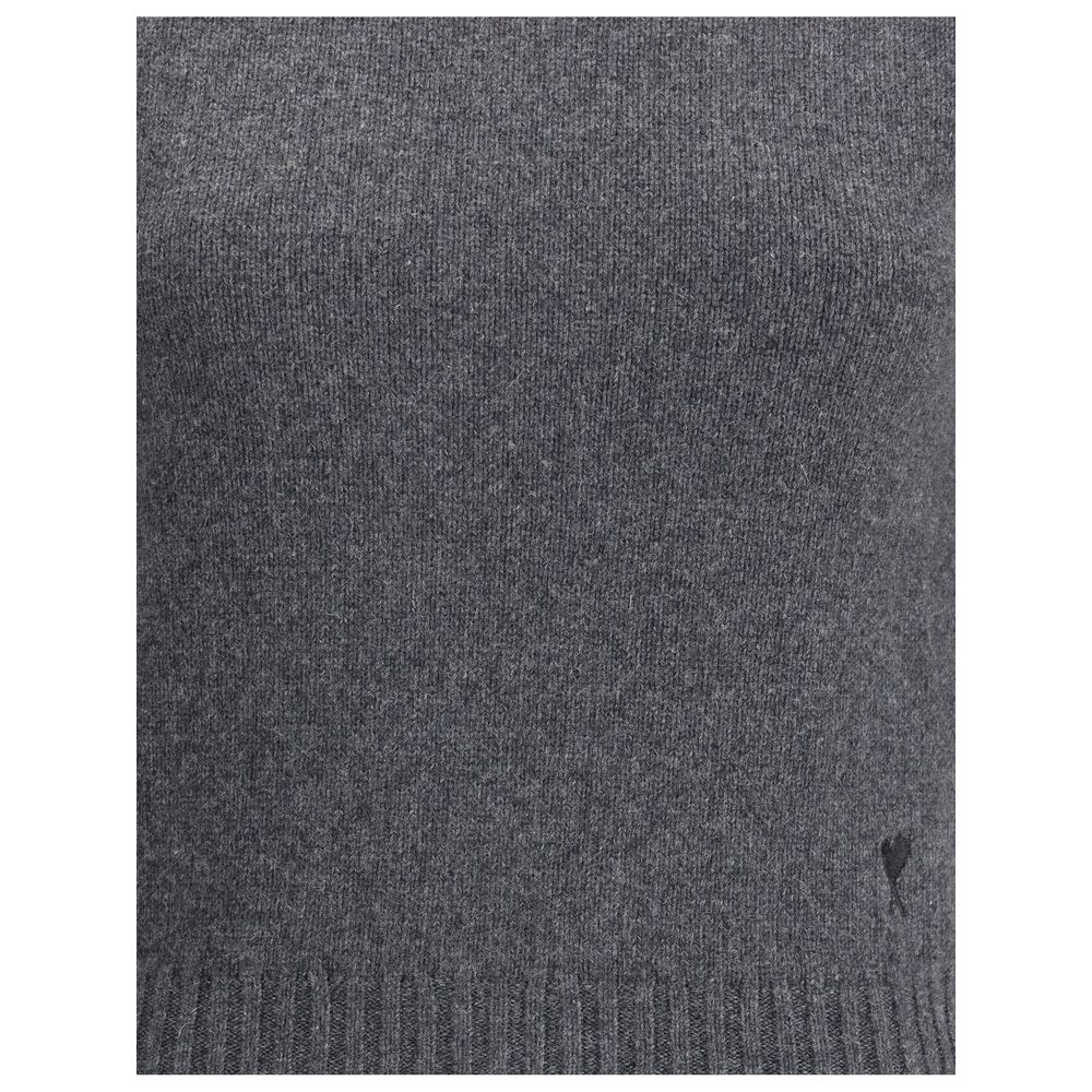 Ami Paris Grauer Kaschmir-Rollkragenpullover