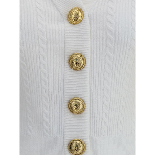 Balmain Weißer Viskose-Cardigan