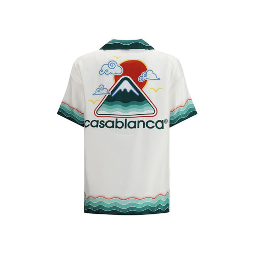 Casablanca Seidenhemd mit Muster in Weiß