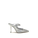 Jimmy Choo Silberne Lederpumps mit hohem Absatz