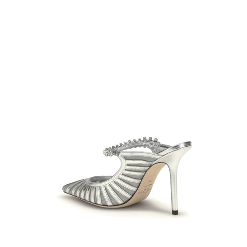 Jimmy Choo Silberne Lederpumps mit hohem Absatz