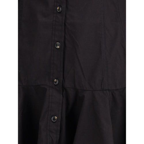 Ganni Schwarzes Baumwoll-Freizeitkleid