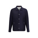 Brunello Cucinelli Vollständig gefütterte Nylonjacke in Blau