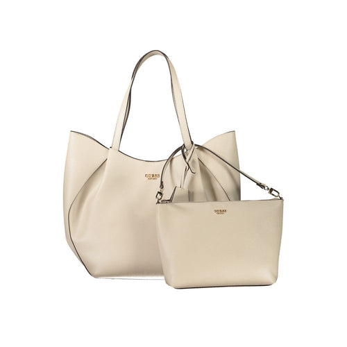 Guess Jeans Beige Polyethylen Frauen Handtasche