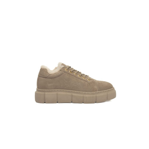 Cerruti 1881 Beige Calfskin Women's Platform Sneakers