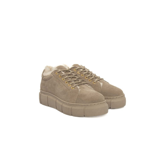Cerruti 1881 Beige Calfskin Women's Platform Sneakers