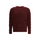 Alexander McQueen Kaschmir-Pullover mit Pelz in Bordeaux