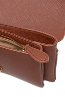 PINKO Love Boucle Riga Umhängetasche aus braunem Leder