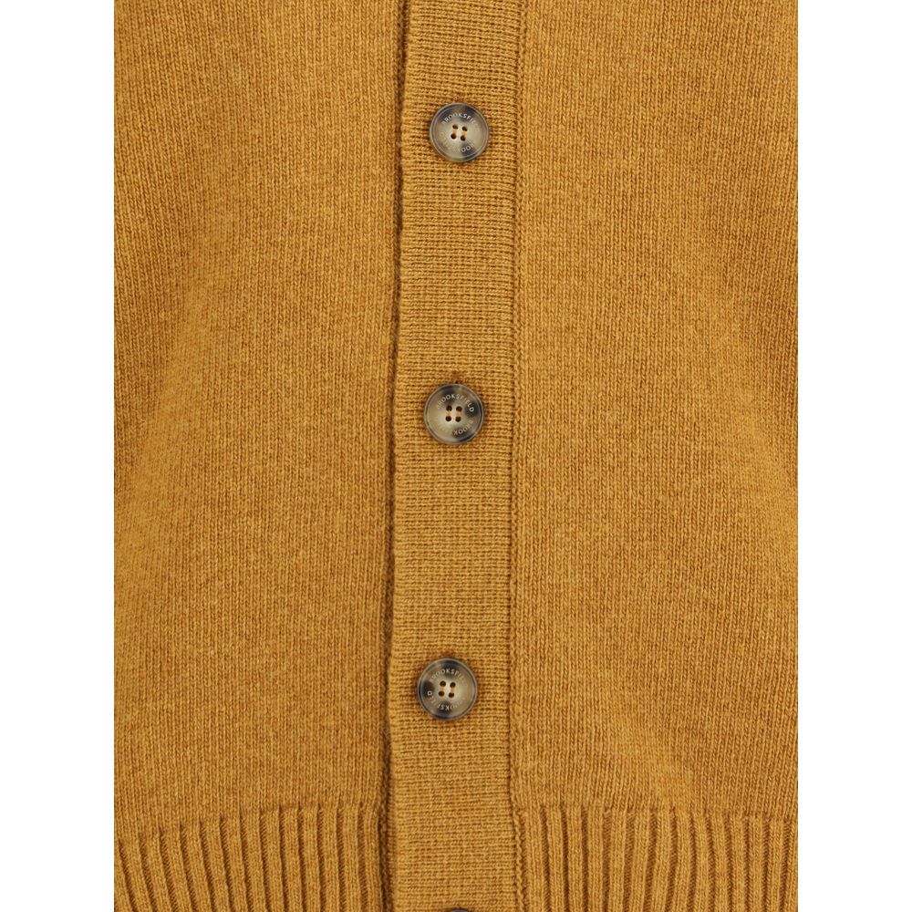 Brooksfield Gelber Fleece-Wollcardigan