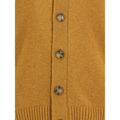 Brooksfield Gelber Fleece-Wollcardigan