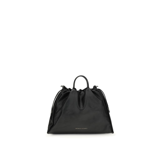 Brunello Cucinelli Black Calfskin Bos Taurus Shoulder Bag