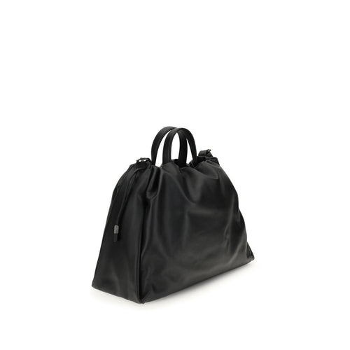 Brunello Cucinelli Black Calfskin Bos Taurus Shoulder Bag