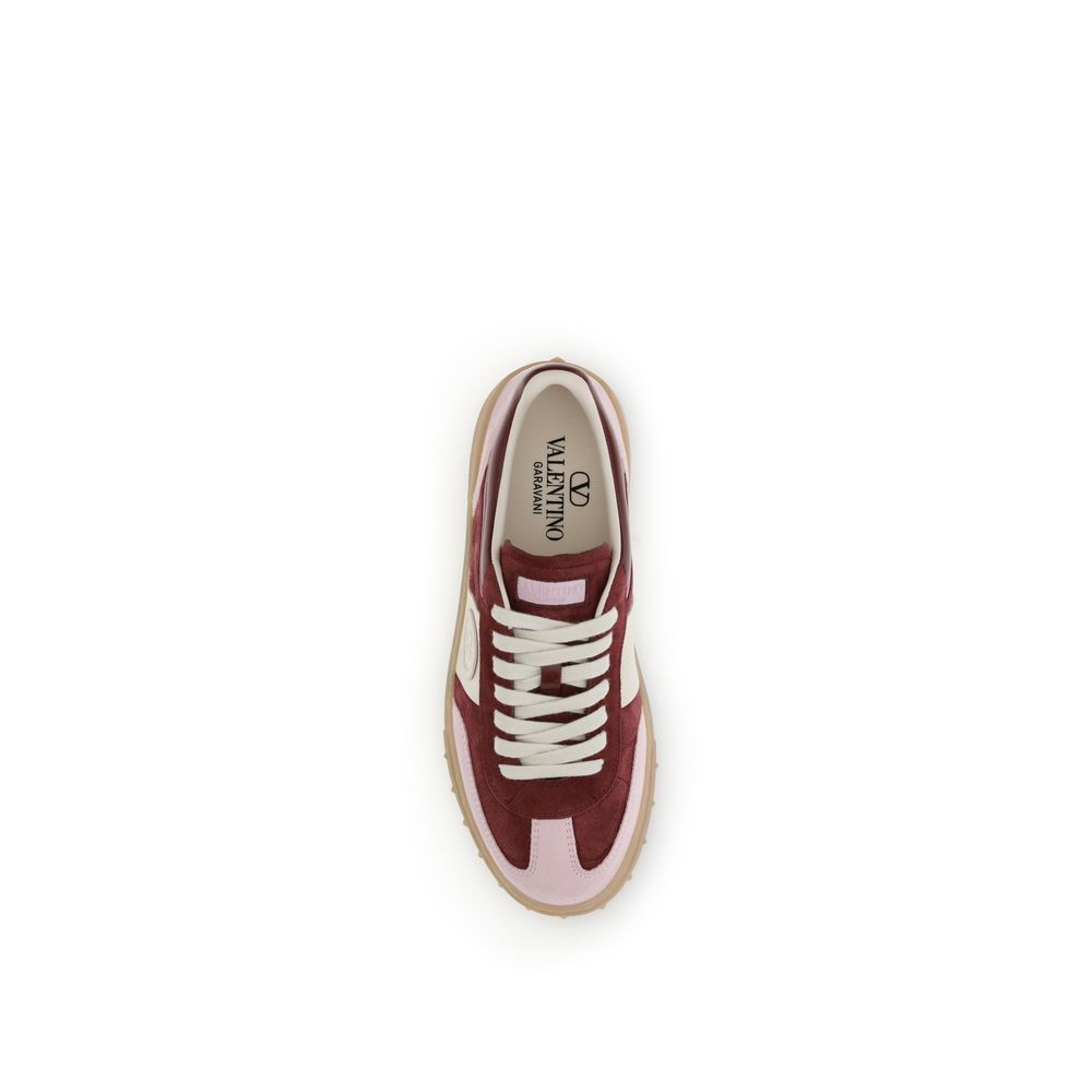 Valentino Garavani Red Calfskin Sneakers Bos Taurus